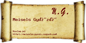Meisels Győző névjegykártya